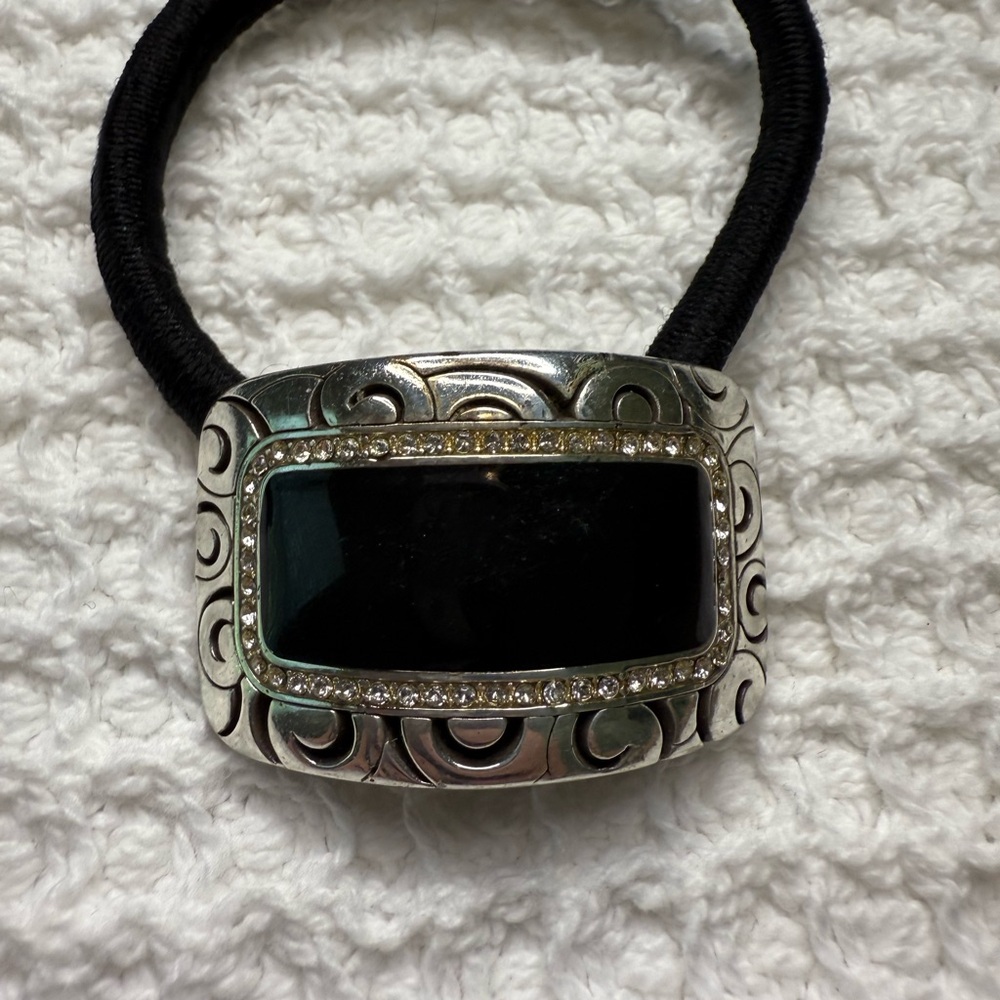 Brighton Silver and Black Ponytail Holder